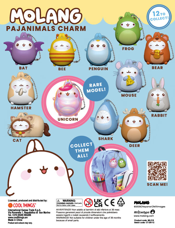 Molang Pajanimals Charms